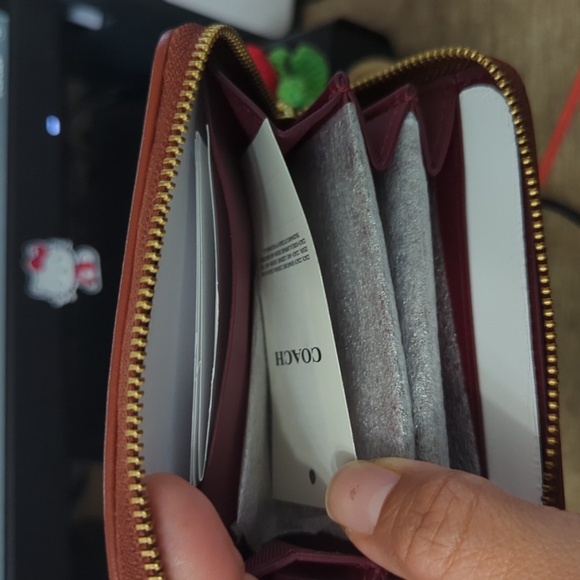 COACH Coated Canvas Signature Logo Zip Around Card Case - Picture 5 of 5